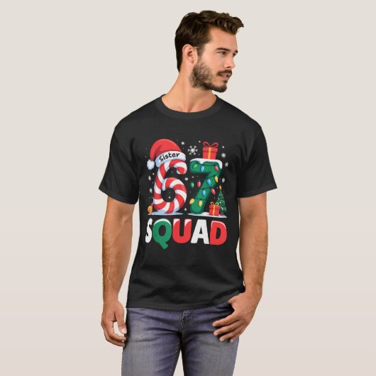 Christmas 67 Squad Sister 6-7 Funny Matching Candy Tシャツ (正面フル)