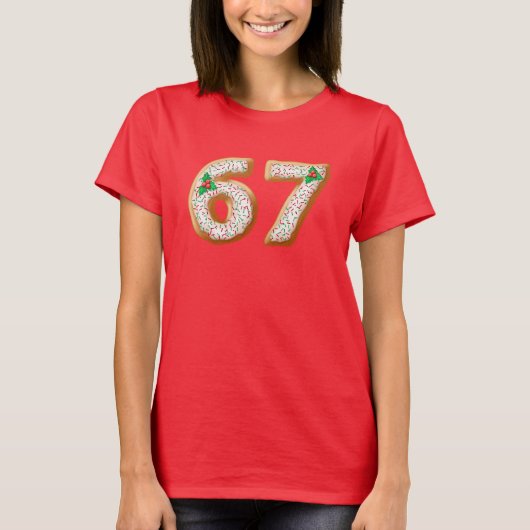 Christmas 67 Tee Funny Gen Z Meme Six Seven Tシャツ (正面)