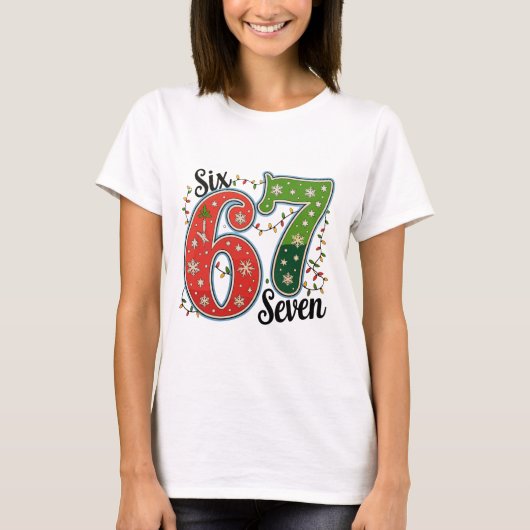 Christmas 67 Tee Six Seven Holiday Meme Gen Z Tシャツ (正面)