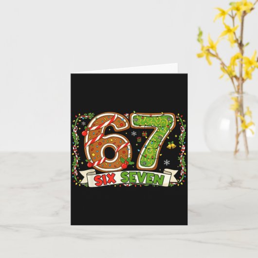 Christmas 67 Xmas Gen Rizzmas 6 7 Santa Brainrot M カード (黄色い花)