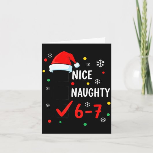 Christmas 6-7 Meme Nice Naughty Checklist Santa Ha カード (正面)