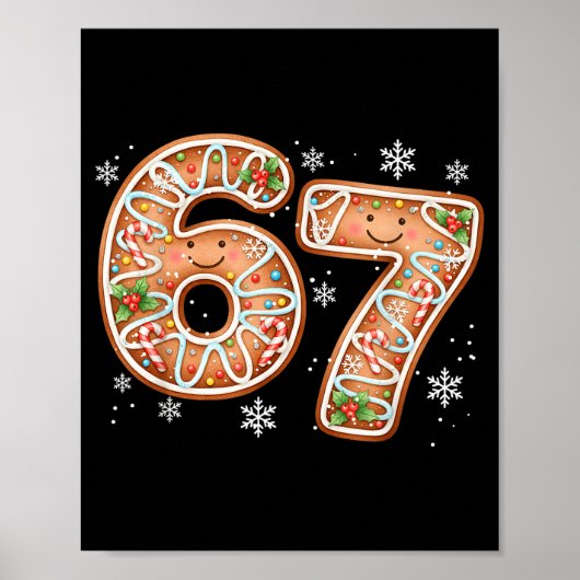 Christmas 6 7 Six Seven Funny 67 Meme Gingerbread  ポスター (正面)
