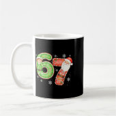 Christmas 6 7 Six Seven Funny 67 Meme Santa Claus コーヒーマグカップ (左)