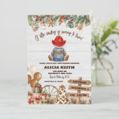 Christmas A Little Cowboy Baby Shower Invitation 招待状 (スタンド正面)