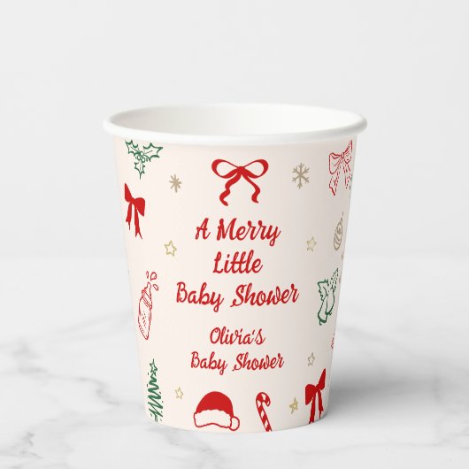 Christmas A Merry Litte Baby Shower  紙コップ (裏面)