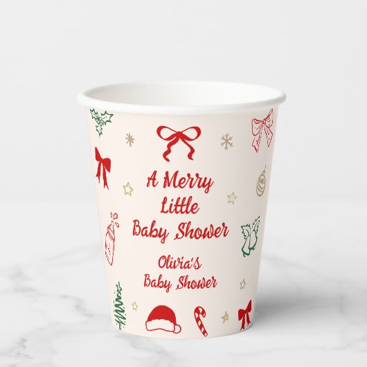 Christmas A Merry Litte Baby Shower 紙コップ (正面)