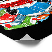 Christmas A Penguin Reading Book Snowflake Cocoa H ポスター (角)