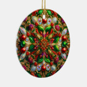 CHRISTMAS Abalone Yellow Red Green 3D セラミックオーナメント (右)