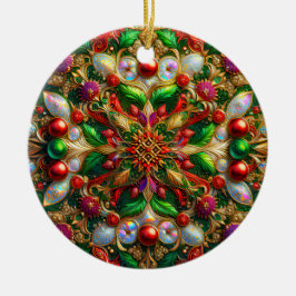 CHRISTMAS Abalone Yellow Red Green 3D セラミックオーナメント