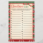 Christmas ABC Game Ugly Sweater Card チラシ (正面)