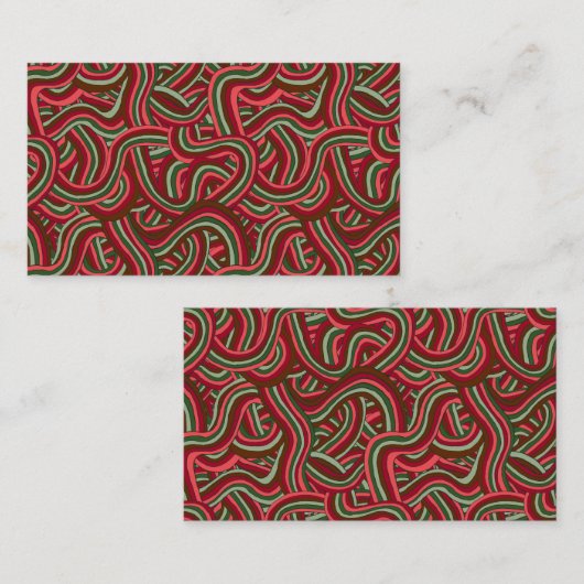 Christmas Abstract Stripes 名刺 (正面/裏面)