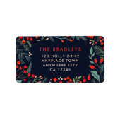 Christmas Address Label | Modern Floral Greenery ラベル (正面)