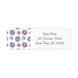 Christmas Address Labels with Ornaments ラベル