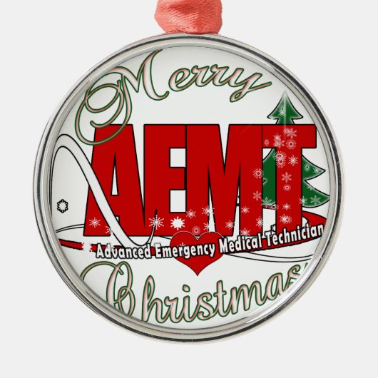 CHRISTMAS AEMT Advanced Emergency Medical Tech メタルオーナメント (正面)