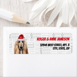 Christmas Afghan Hound Dog Lover Holiday Address ラベル