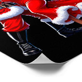 Christmas African Santa Mrs Claus Dancing African  ポスター (角)