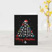 Christmas Airplane Tree Merry Christmas Lot Travel カード (黄色い花)