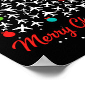 Christmas Airplane Tree Merry Christmas Lot Travel ポスター (角)