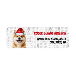Christmas Akita Dog Holiday Address ラベル