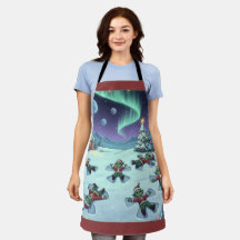 Christmas Alien Snow Angels, Apron