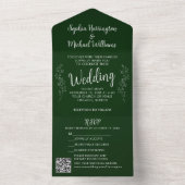 Christmas All in One Wedding Invite Holiday Green  オールインワン招待状 (内側)