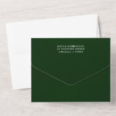 Christmas All in One Wedding Invite Holiday Green  オールインワン招待状 (裏面)