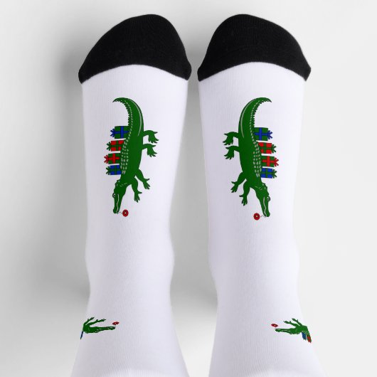 Christmas Alligator Crew Socks ソックス (上部)