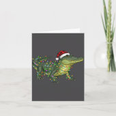 Christmas Alligator Holiday Reptile Funny Festive  カード (正面)