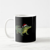 Christmas Alligator Holiday Reptile Funny Festive  コーヒーマグカップ (左)