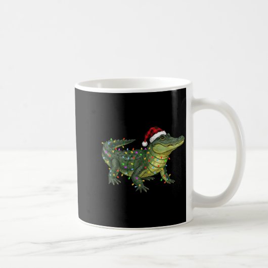 Christmas Alligator Holiday Reptile Funny Festive  コーヒーマグカップ (右)