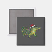 Christmas Alligator Holiday Reptile Funny Festive マグネット (正面/裏面)