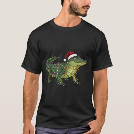 Christmas Alligator Holiday Reptile Funny Festive Tシャツ (正面)