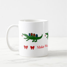 Christmas Alligator Mug コーヒーマグカップ