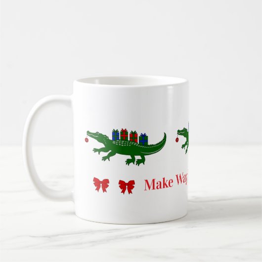 Christmas Alligator Mug コーヒーマグカップ (左)