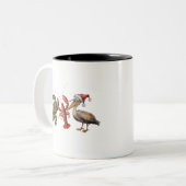 Christmas Alligator Pelican Crawfish Goose Animal ツートーンマグカップ (正面左)