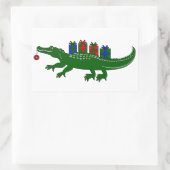 Christmas Alligator Stickers 長方形シール (バッグ)