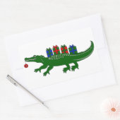 Christmas Alligator Stickers 長方形シール (封筒)