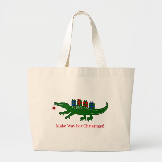 Christmas Alligator Tote Bag ラージトートバッグ (正面)