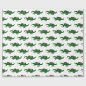 Christmas Alligator Wrapping Paper ラッピングペーパー (フラット)