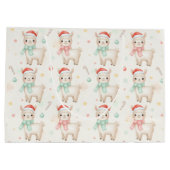 Christmas Alpaca Gift Bag  Cute Holiday Llama  ラージペーパーバッグ (裏面)