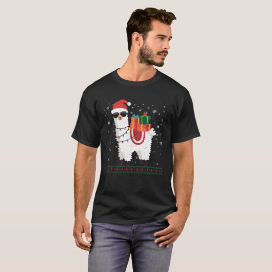 Christmas Alpaca   Llama Ugly Christmas Tシャツ (正面フル)