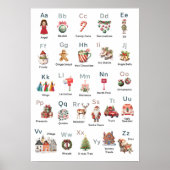 Christmas Alphabet ABC Poster Kids Room Decor ポスター (正面)