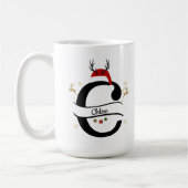 Christmas Alphabet Collection – Letter C Design コーヒーマグカップ (左)