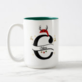 Christmas Alphabet Collection – Letter C Design ツートーンマグカップ (左)