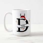 Christmas Alphabet Collection – Letter D Design コーヒーマグカップ (左)