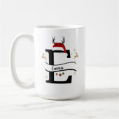 Christmas Alphabet Collection – Letter E Design コーヒーマグカップ (左)
