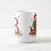 Christmas Alphabet Initial B with Santa Elves コーヒーマグカップ (中央)