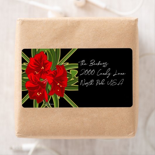 Christmas Amaryllis Garden Vibrant ラベル (インサイチュ)