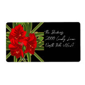 Christmas Amaryllis Garden Vibrant ラベル (正面)