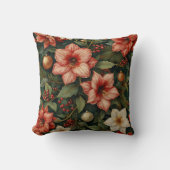 Christmas Amaryllis & Ornament Floral Pillow クッション (正面)